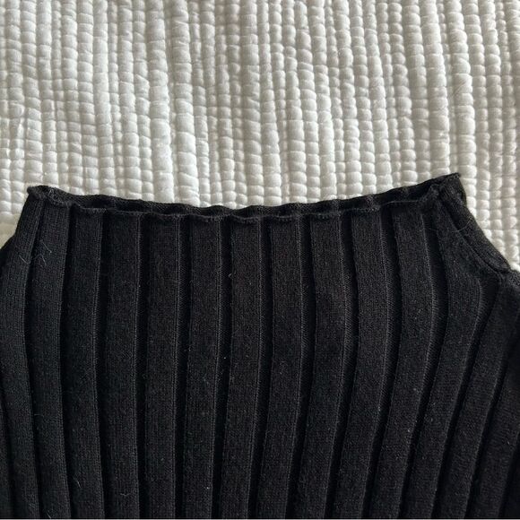 Olive & Oak Women’s Black Long Ribbed Knit Bodycon Dress Size Medium Rayon Blend - Picture 10 of 11